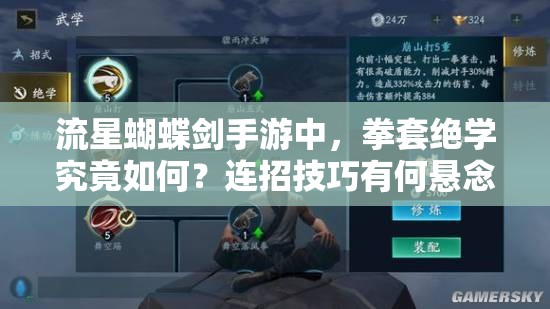 流星蝴蝶剑手游中，拳套绝学究竟如何？连招技巧有何悬念？