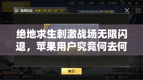 绝地求生刺激战场无限闪退，苹果用户究竟何去何从？全面解析来了！