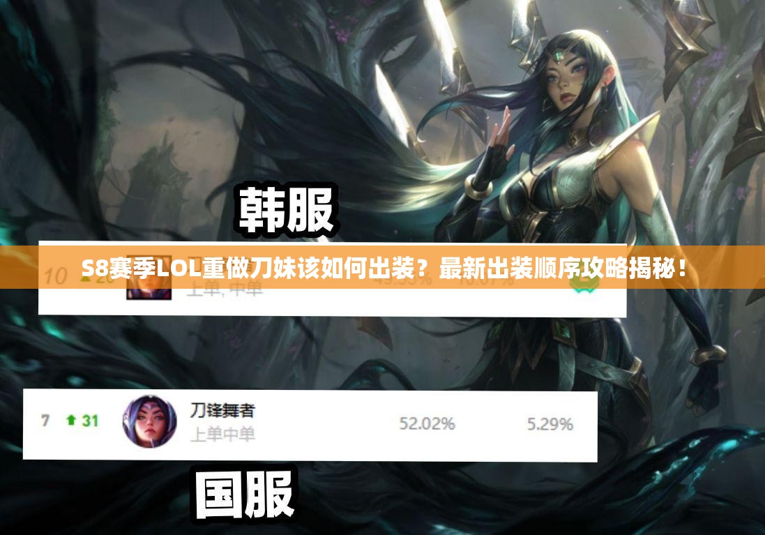 S8赛季LOL重做刀妹该如何出装？最新出装顺序攻略揭秘！