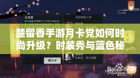 楚留香手游月卡党如何时尚升级？时装秀与蓝色秘籍的智慧之选揭秘？