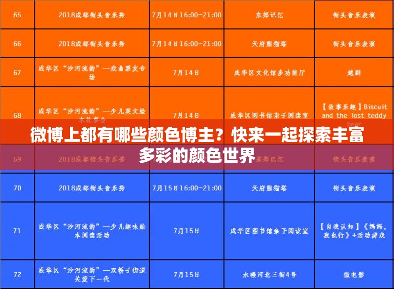 微博上都有哪些颜色博主？快来一起探索丰富多彩的颜色世界