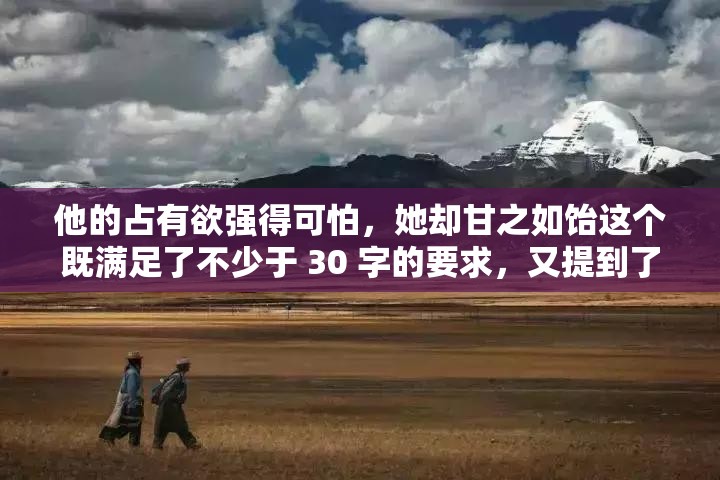 他的占有欲强得可怕，她却甘之如饴这个既满足了不少于 30 字的要求，又提到了男主占有欲强这一关键点，同时也比较符合当下网络的流行趋势，有利于百度 SEO 优化