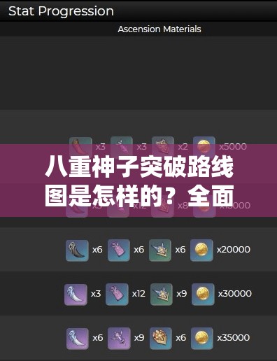 八重神子突破路线图是怎样的？全面解析八重神子突破要点与流程