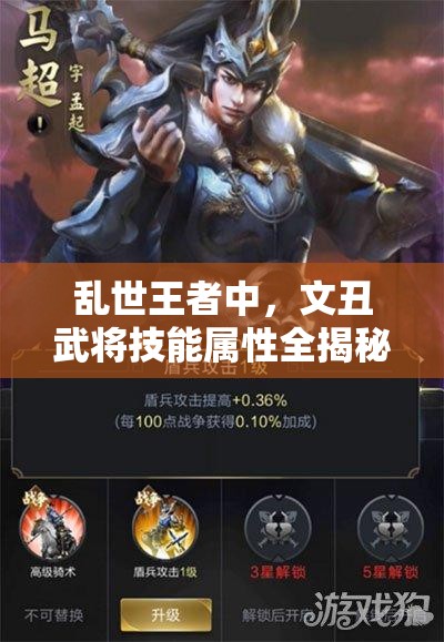 乱世王者中，文丑武将技能属性全揭秘，如何获得成悬念？