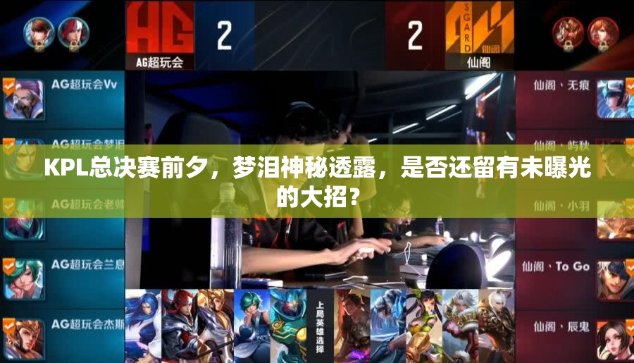 KPL总决赛前夕，梦泪神秘透露，是否还留有未曝光的大招？