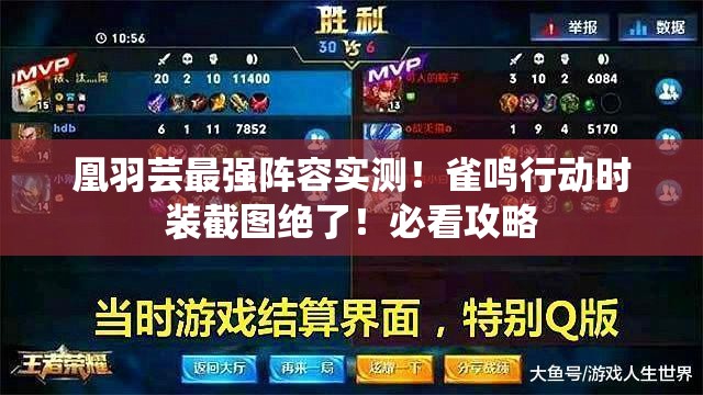 凰羽芸最强阵容实测！雀鸣行动时装截图绝了！必看攻略